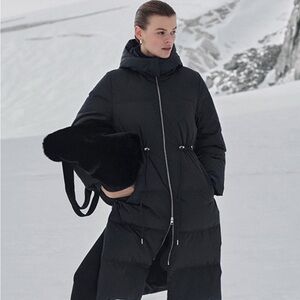 COS Women's Black hooded recycled down puffer XS